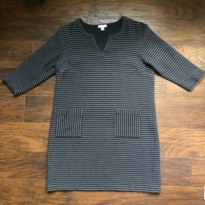 J. Jill Tunic Sweater Dress Striped Navy Medium